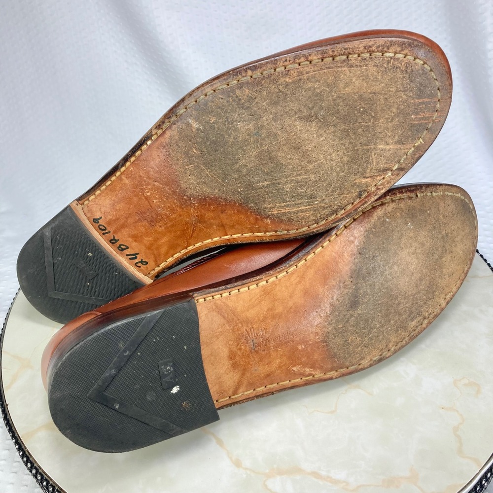 Allen Edmonds Nottingham Kiltie Tassel Loafers Mens 11 Brown Leather Dress Shoes - Picture 13 of 13